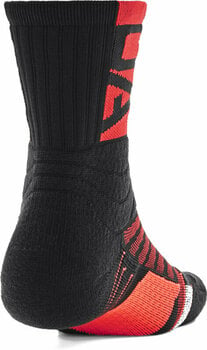 Fitness Socks Under Armour UA Playmaker Mid Crew Black/Bolt Red XL Fitness Socks - 2
