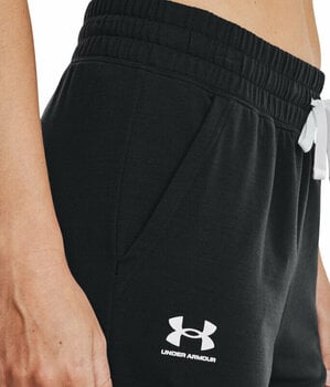 Pantalones/leggings para correr Under Armour Women's UA Rival Terry Joggers Black/White S Pantalones/leggings para correr - 3