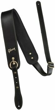 Leather guitar strap Gibson The Premium Saddle Leather guitar strap Black - 2