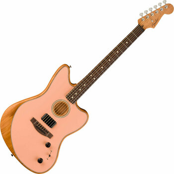 Special Acoustic-electric Guitar Fender Acoustasonic Player Jazzmaster Shell Pink - 3
