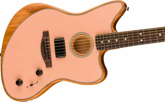 Elektro-Akustikgitarre Fender Acoustasonic Player Jazzmaster Shell Pink - 4