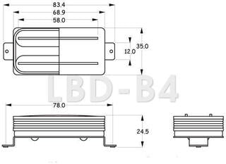Tonabnehmer für Gitarre Partsland LBD-B4 Black Tonabnehmer für Gitarre - 1