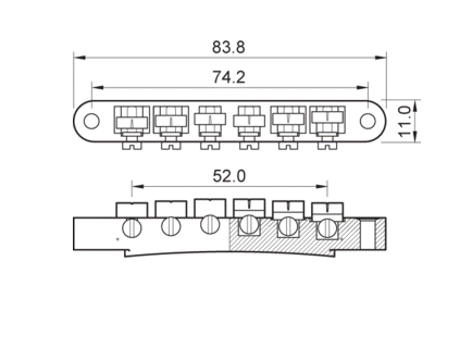 Gitaar brug Partsland LP53BRD-CR Chrome Gitaar brug - 1