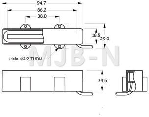 Pick up za bas gitare Partsland MJB-N Black Pick up za bas gitare - 1