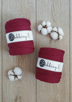 Naru Bobbiny 3PLY Macrame Rope 5 mm 100 m Wine Red Naru - 2