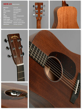 Dreadnought elektro-akoestische gitaar Sigma Guitars SDM-15 - 3