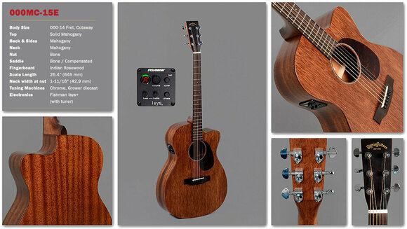 Elektro-akoestische gitaar Sigma Guitars 000MC-15E - 2