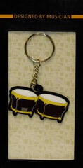 Music pendant Musician Designer Bongo Brown Key Chain - 1