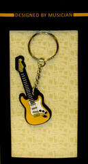 Music pendant Musician Designer Electric Guitar Yellow Key Chain - 1