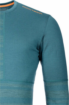 Lämpöalusvaatteet Ortovox 185 Rock'N'Wool Long Sleeve M Pacific Green M Lämpöalusvaatteet - 2