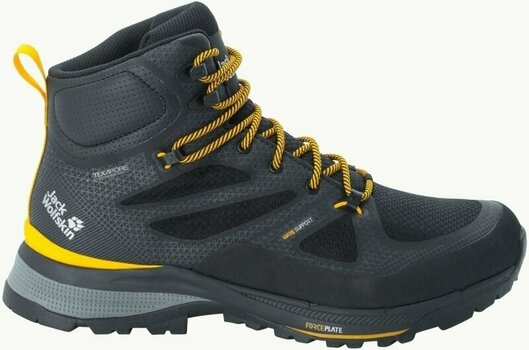 Mens Outdoor Shoes Jack Wolfskin Force Striker Texapore Mid M Black/Burly Yellow 40 Mens Outdoor Shoes - 2