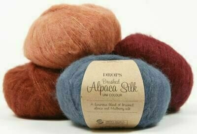 Fil à tricoter Drops Brushed Alpaca Silk 08 Heather - 2