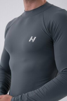 Fitness shirt Nebbia Functional T-shirt with Long Sleeves Active Grey L Fitness shirt - 3