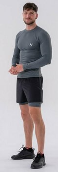 Fitness shirt Nebbia Functional T-shirt with Long Sleeves Active Grey L Fitness shirt - 5