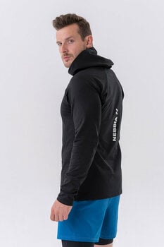Fitness T-Shirt Nebbia Long-Sleeve T-shirt with a Hoodie Black L Fitness T-Shirt - 3