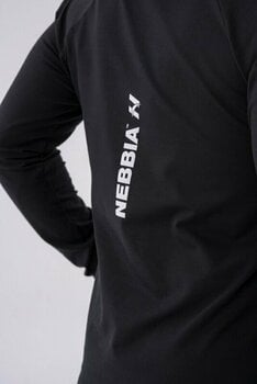 Fitness tričko Nebbia Long-Sleeve T-shirt with a Hoodie Black L Fitness tričko - 5