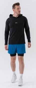 Fitness T-Shirt Nebbia Long-Sleeve T-shirt with a Hoodie Black L Fitness T-Shirt - 6