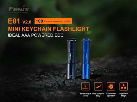 Flashlight Fenix E01 V2.0 Black Flashlight - 2