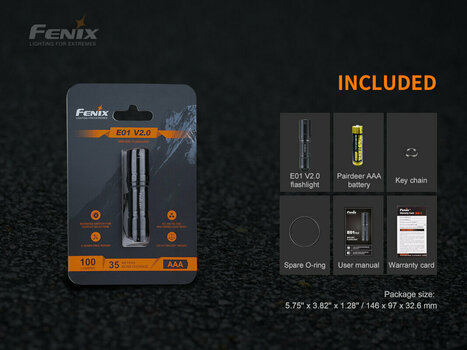 Flashlight Fenix E01 V2.0 Black Flashlight - 12