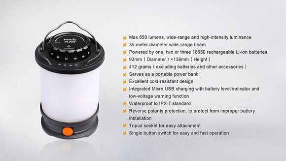 Ručna baterijska svjetiljka Fenix CL30R Black Ručna baterijska svjetiljka - 12