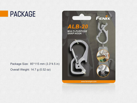 Oggetti Multiuso Fenix ALB-20 Titanium Snap Hook - 5