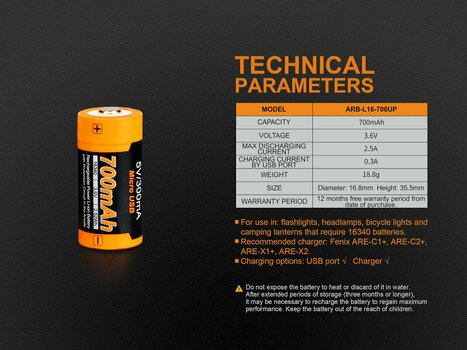 Batterier Fenix ARB-L16-700UP - 9