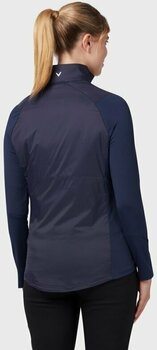 Kurtka Callaway Womens Mixed Media 1/4 Zip Water Resistant Jacket Peacoat M - 2