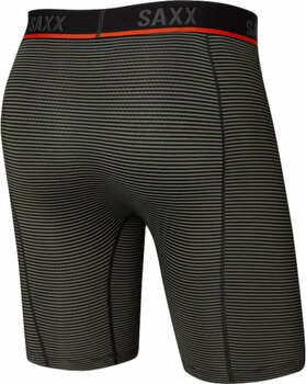 Fitness Underwear SAXX Kinetic Long Leg Boxer Brief Grey Mini Stripe M Fitness Underwear - 2
