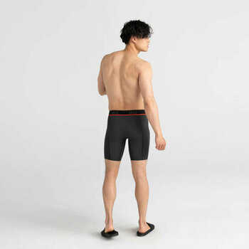 Fitness Underwear SAXX Kinetic Long Leg Boxer Brief Grey Mini Stripe M Fitness Underwear - 4