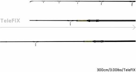 Canne à pêche Delphin STALX TeleFIX 3,0 m 3,0 lb 2 parties - 3