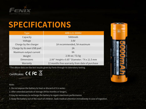 Batterien Fenix ARB-L21-5000U - 9