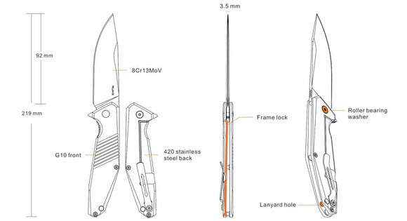 Taktički nož Ruike D191-B Taktički nož - 4