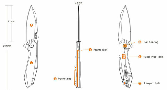 Taktický nůž Ruike P135-SF Taktický nůž - 3