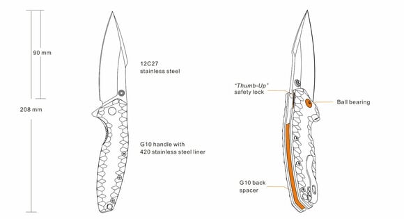 Taktički nož Ruike P843-B Black Taktički nož - 3