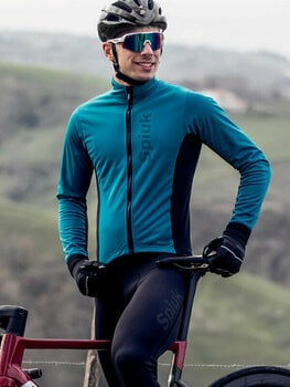 Kerékpár kabát, mellény Spiuk Anatomic Membrane Jacket Turquoise Blue S Kabát - 3