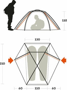 Tent Ferrino Trivor 2 Tent Orange Tent - 3