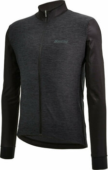 Mez kerékpározáshoz Santini Colore Puro Long Sleeve Thermal Jersey Kabát Nero L - 2