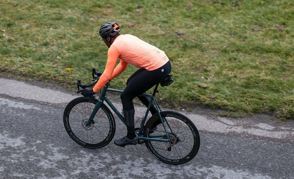 Camisola de ciclismo Santini Colore Puro Long Sleeve Thermal Jersey Casaco Nero 3XL - 4