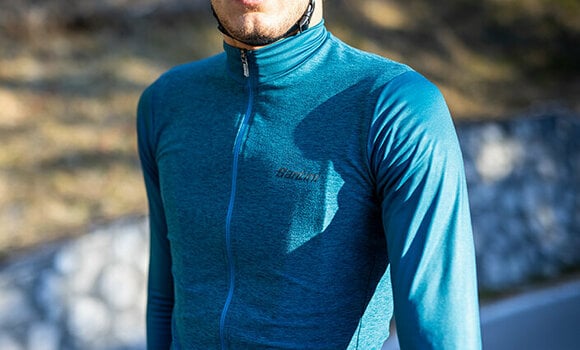 Велосипедна тениска Santini Colore Puro Long Sleeve Thermal Jersey Яке Nero 3XL - 6
