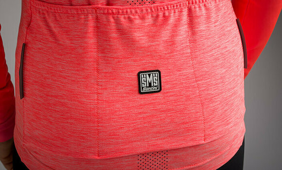 Maglietta ciclismo Santini Colore Puro Long Sleeve Woman Jersey Giacca Granatina S - 5