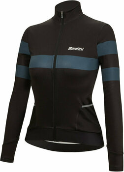 Mez kerékpározáshoz Santini Coral Bengal Long Sleeve Woman Jersey Kabát Nero M - 2
