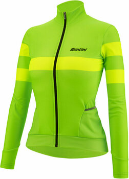 Camisola de ciclismo Santini Coral Bengal Long Sleeve Woman Jersey Casaco Verde Fluo L - 2