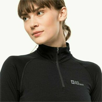 Outdoor T-Shirt Jack Wolfskin Alpspitze Wool L/S Hz W Black One Size Outdoor T-Shirt - 4