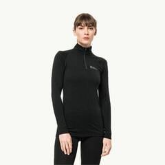 Outdoorové tričko Jack Wolfskin Alpspitze Wool L/S Hz W Black XL Tričko - 1
