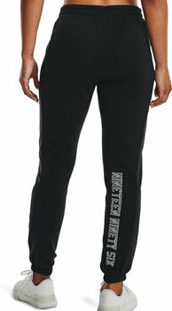 Fitness kalhoty Under Armour Women's UA Rival Fleece Pants Black/White XS Fitness kalhoty - 4