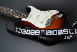 Kytarový pás Boss BSM-20-BW Kytarový pás Black with White Logo - 2