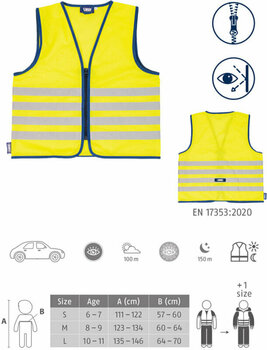 Kerékpár kabát, mellény Abus Lumino Reflex Vest Kids Yellow S Mellény - 3