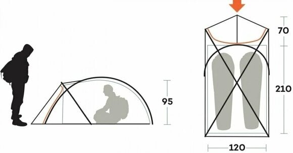 Tent Ferrino Namika 2 Tent Orange Tent (Alleen uitgepakt) - 9