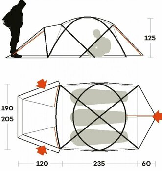Tent Ferrino Snowbound 3 Tent Orange Tent - 3