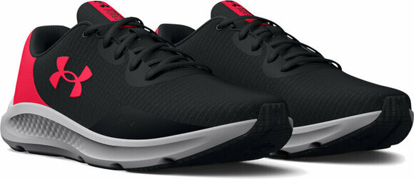 Weghardloopschoenen Under Armour UA Charged Pursuit 3 Tech Running Shoes Black/Radio Red 42 Weghardloopschoenen - 3